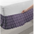 thumbnail image 2 of Purple Bed Skirt, Geometric Arrangement with Flower Petal Silhouettes Monotone Design Romantic, Elastic Bedskirt Dust Ruffle Wrap Around for Bedding Decor, 4 Sizes, Purple and White, by Ambesonne, 2 of 2