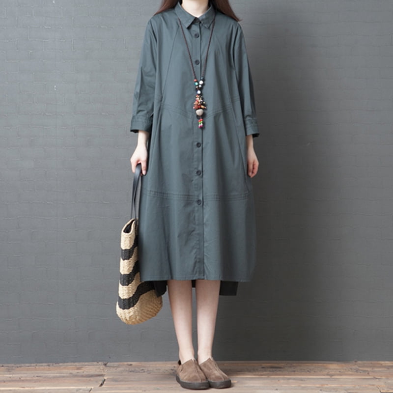 three quarter sleeve long dress