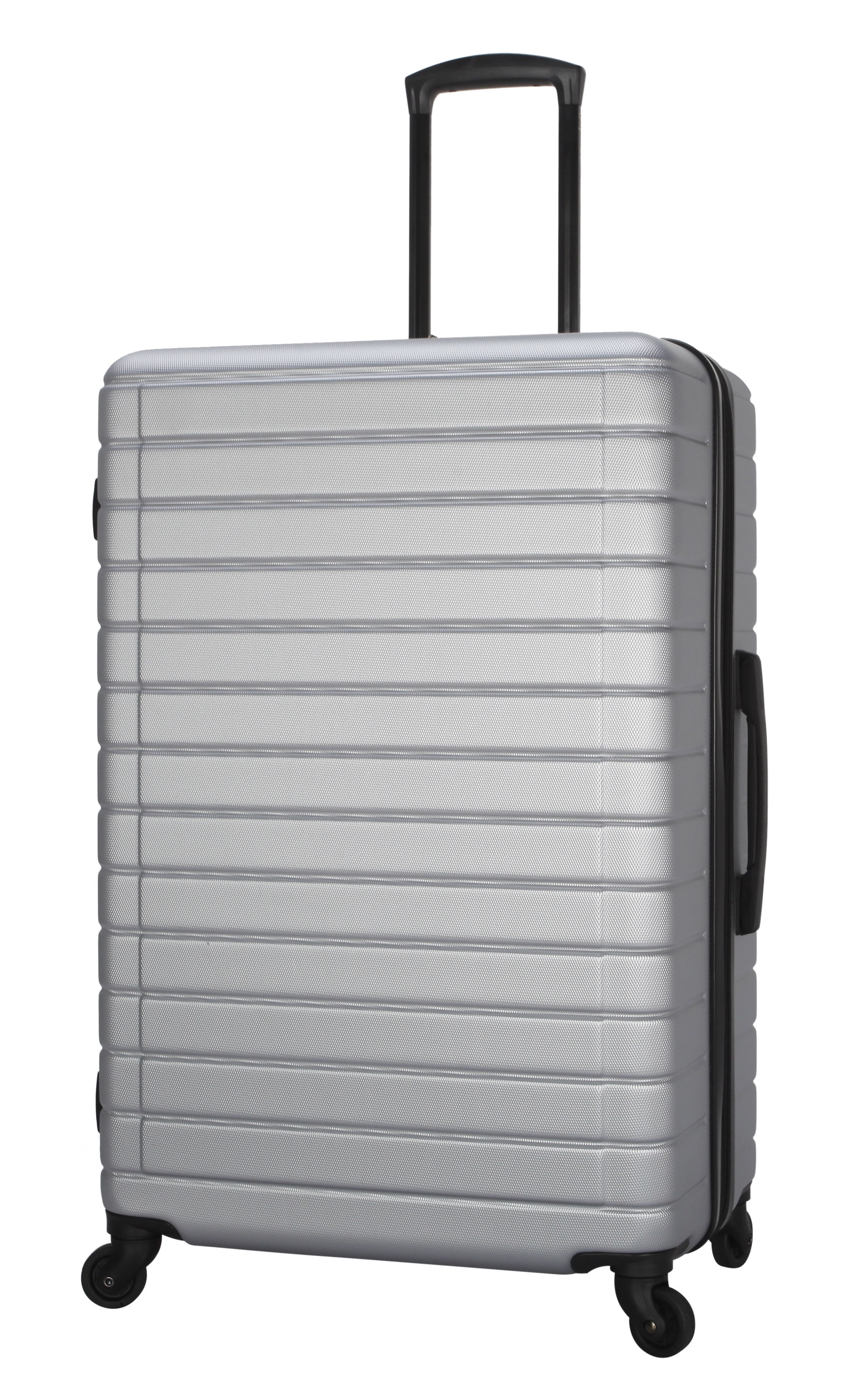 Protege Vacationer 28-inch Checked Expandable Hardside Luggage With 360-Spinner Wheels and Divider Pockets, Silver