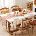 thumbnail image 3 of Fall Orange Blue Pumpkins Table Runner - 36 Inch Long Thanksgiving Harvest Pink Plaid Cotton and Linen Blended Dress Scarves Farmhouse Table Runner for Kitchen Dining, Coffee Table, 13" x 36", 3 of 8