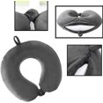 thumbnail image 2 of Almohada de viaje: almohada de espuma viscoelástica para el cuello, almohada para el cuello + bolsa de almacenamiento, máscara para los ojos, tapones para los oídos, paquete rápido compacto, 2 of 5