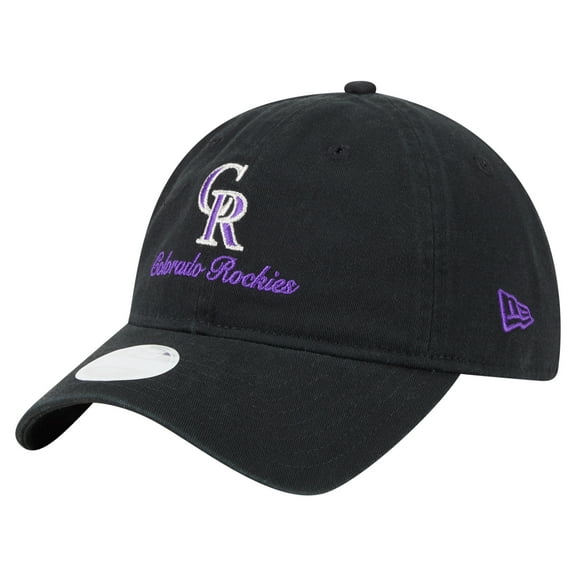 Women's-New Era  Black Colorado Rockies Preppy Team 9TWENTY Adjustable Hat