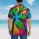 thumbnail image 4 of Fotbe Multicolored Beautiful Flower Camisa Hawaiana para Hombre Unisex – Camisa Casual de Verano con Botones de Manga Corta de Algodón y Lino,XX-Large, 4 of 7