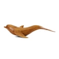 thumbnail image 4 of Wooden Hand Carved Swimming Dolphin Statue Sculpture Wood Decorative Home Decor Figurine Handcrafted Handmade Seaside Tropical Nautical Ocean Coastal Size: 8" long x 2" deep x 2" tall, 4 of 5