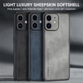 thumbnail image 2 of SaniMore Case for iPhone 11 (2019), Luxury PU Leather Lens Protection Metal Hidden Bracket Slim Lightweight Shockproof Anti-fall Bumper Drop Resistant Shell for iPhone 11 - Navyblue, 2 of 9