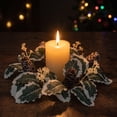 thumbnail image 5 of YiFudd Christmas Candlestick Wreath, Decorative Greenery with Golden Berries and Pine Cones, 1 Pack, 5 of 6