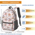 thumbnail image 3 of Pioneer Flower Floral Print Pattern 17" School Backpacks for Teens,Waterproof Oxford Fabric,S-Shape Padded Straps for School,Travel,Hiking,Camping, 3 of 5