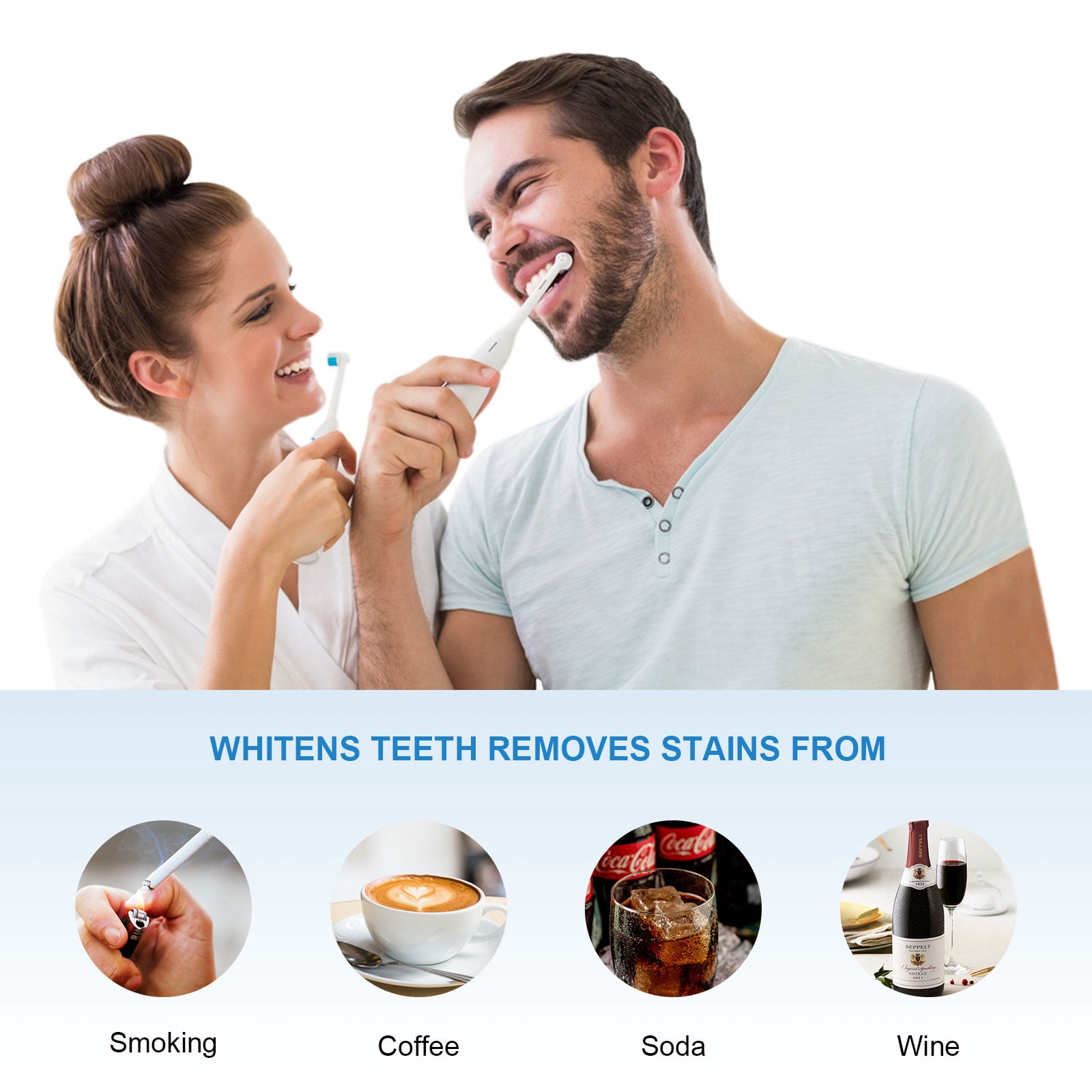 Vakker Teeth Whitening Powder fot Teeth Whitening Toothpaste, Fluoride Free & Non-Sensitive, Enamel Safe Tooth Stain Remover, Fresh Mint, 5.5 oz, 5 Packs