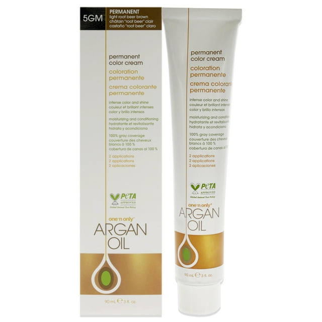 One n Only Color de pelo Crema de color permanente con aceite de argán - 5GM Light Root Beer Brown 3 oz One n Only Color de pelo 3 oz