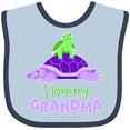 thumbnail image 3 of Inktastic I Love My Grandma Cute Turtle Family Boys or Girls Baby Bib, 3 of 4