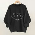 thumbnail image 5 of MELDVDIB Womens Thanksgiving Sweatshirt Funny Printed Fashion Casual Solid Color Oversized Hoodless Sweatshirt Fall Winter Long Sleeve Loose Pullover Tops Black M, 5 of 6