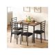 thumbnail image 3 of 4 - person 5 - piece dining mesa set - moderno metal frame, wood tabletop, perfect para small spaces, includes 1 mesa y 4 sillas para kitchen, dinette, o breakfast nook, 3 of 9
