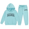 thumbnail image 3 of Kiijoy Little Girls Tracksuit Letter Print Sports Hoodie Jogger Pants Outfits, Sizes 5-6, 3 of 3