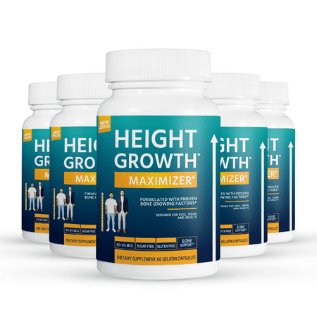 5 Pack Height Growth Maximizer - Bone & Joint Health- 60 Capsules x5