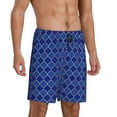 thumbnail image 2 of Kdxio Blue Lantern Shapes Print Mens Sleep Shorts Bottoms Soft Comfy Pajama Wear Pants with Drawstring Pockets, 2 of 7