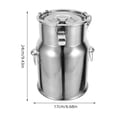 thumbnail image 2 of SOPOTUTU Plated Silver Stainless Steel Milk Bucket with Leakproof Airtight Lid for Liquid Storage, 2 of 8