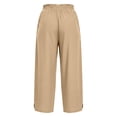 thumbnail image 7 of Women Solid Harem Capris Elastic Drawstring Waist Pockets Lightweight Summer Beach Holiday Casual Pants Khaki XXL, 7 of 7