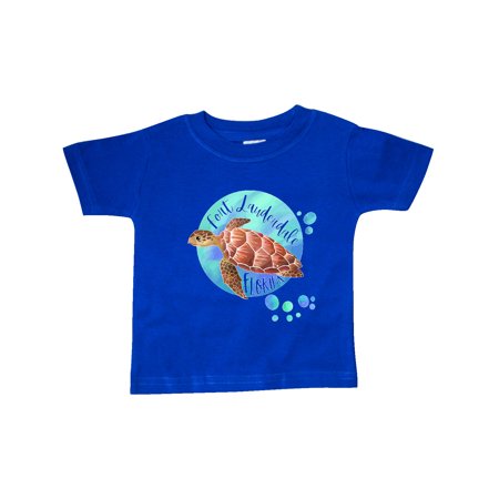 

Inktastic Fort Lauderdale Florida Swimming Sea Turtle with Bubbles Gift Baby Boy or Baby Girl T-Shirt