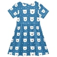 thumbnail image 2 of FORMRS Girls Short Sleeve Dress Summer Casual Round Neck A-line Beach Sundress, Sizes 2T-8T, Blue Polar Bear, 2 of 8