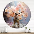 thumbnail image 3 of Designart "Peach Orchids love expression I" Floral Oversized Wall Clock, 3 of 5