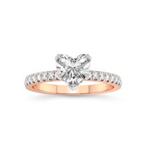 2 Carat IGI Certified Heart Shape Lab Grown Diamond Engagement Ring | 14K Rose Gold | Serena Eternity Lab Diamond Ring | FG-VS1-VS2 Quality Friendly Diamonds
