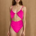 thumbnail image 2 of Uaswgudfs Women's Cutout One-Piece Swimsuit with Thin Straps and Form-Fitting Design for a Stylish Aquatic Adventure Hot Pink L, 2 of 3