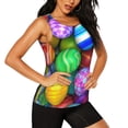 thumbnail image 2 of Xecao Colorful Easter Eggs1 print women's scoop neck, loose-fit workout tank tops for the gym., 2 of 9