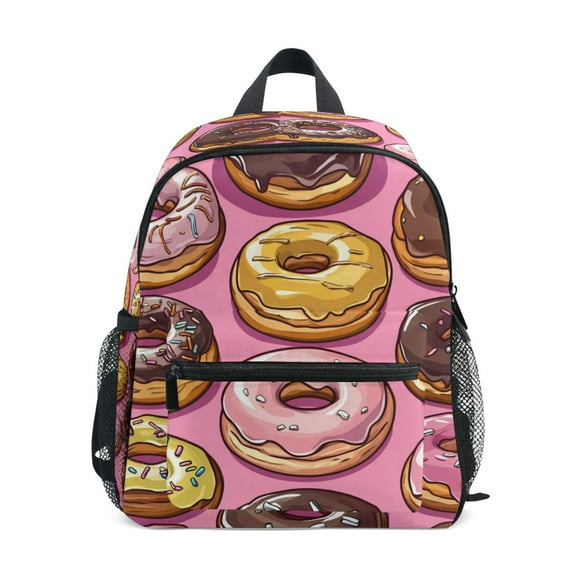 FORMRS School Backpack with Front Zippered Pocket 12" Student Travel Daypack, Cute Doughnuts Pattern