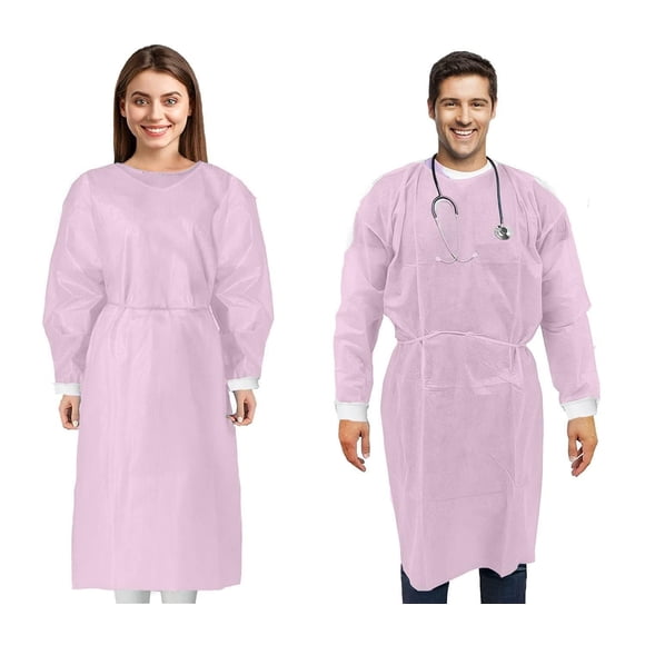 Paquete de 10 batas aislantes desechables de Medical Nation, color rosa