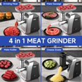 thumbnail image 2 of Electric Meat Grinder with Built-in Accessory Storage 2500W Quiet Copper Motor Meat Mincer & Sausage Stuffer 4-in-1 Cheese Grater for Home Use & Raw Pet Food,Low Noise, 2 of 2