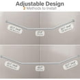 thumbnail image 2 of Diamond Shaped Corner Shower Curtain Rod, [Both Sides: 22"-34.8", Middle: 28"-43.7"] Adjustable Heavy Duty Angled Shower Curtain Pole for Bathroom with 12 Hooks & Ceiling Support - Silver Gray, 2 of 8