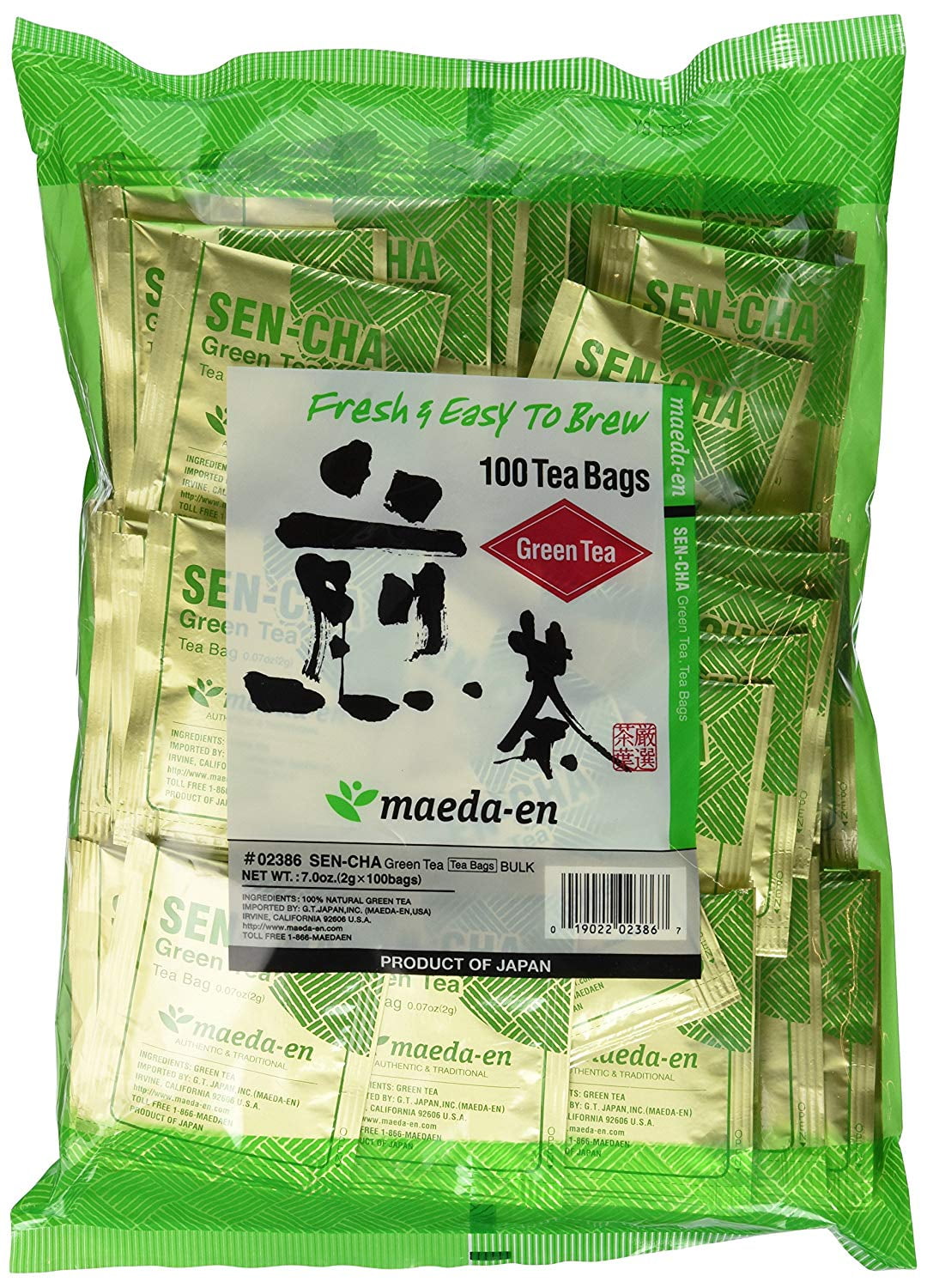 MaedaEn Japanese Sencha Green Tea, 100 Tea Bags