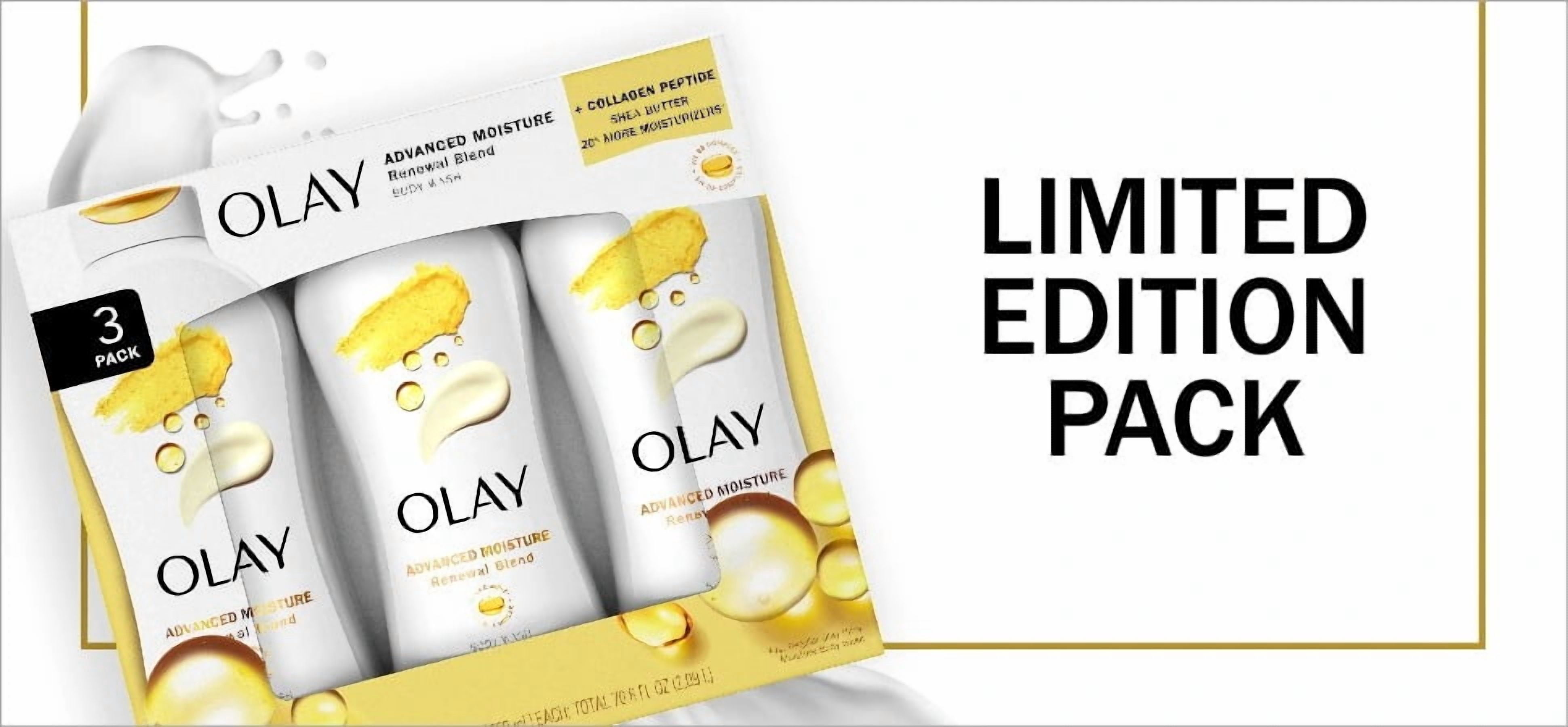 Olay Advanced Moisture Renewal Blend Body Wash, 23.6 oz, 3-pack