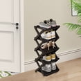 thumbnail image 2 of SHIBAILI 5-Tier Bamboo Folding Shoe Rack - No Assembly, Space-Saving(Black), 2 of 10