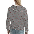 thumbnail image 7 of Haiem Ladybugs on Black and White Striped for Women's Fashion Hoodies & Sweatshirts with Kangaroo Pocket,Hooded Sweatshirt with Eye-catching Drawstrings-Medium, 7 of 7