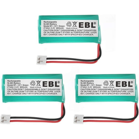 EBL 3Packs 2.4V 900mAh Replacement Battery for BT-1011 BT-6010 BT-184342 BT-28433 BT-8000 CS6219 Home Cordless Phone