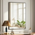 thumbnail image 3 of BEAUTYPEAK 36"x24" Bathroom Wall Mirror with Rectangular Metal Frame, Black, 3 of 10
