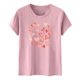 thumbnail image 3 of Camiseta de Manga Corta de Cuello Redondo con Patrones de Corazón de Moda de las Mujeres para Diario, Fiesta, Primavera Y Verano, 3 of 5
