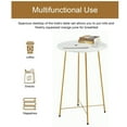thumbnail image 5 of VECELO 3-Piece Bar Table Set with 2 Stools, Space Saving Round Pub Table Set for Breakfast Nook, Bistro, Dining Room, Kitchen, Gold, 5 of 8