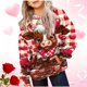 thumbnail image 1 of Sudadera con capucha para niños, camiseta de manga larga con estampado de cuello redondo para niños y niñas mayores, sudadera con capucha, top de poliéster para niña, 1 of 6