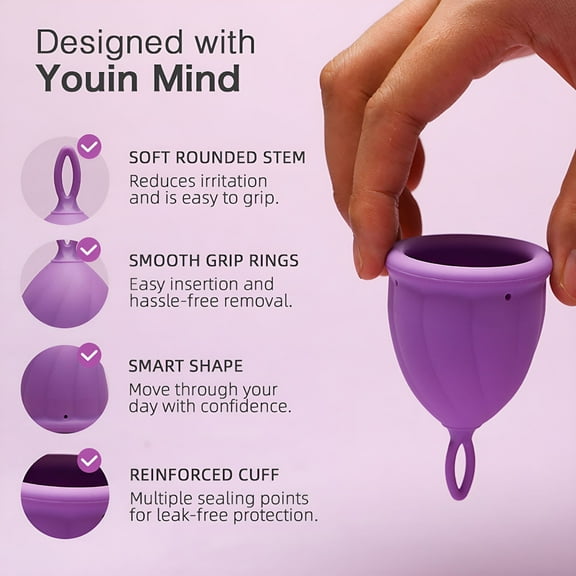 XIRQI 1pcs Menstrual Cup Hygienic Period For Women Silicone Menstrual Cup Anti-Lateral Leakage