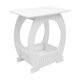 thumbnail image 2 of Mesita de noche pequeña curva blanca | Mesita de noche moderna de PVC de 40 x 36 x 25 cm | Mesa auxiliar compacta para salón con estante abierto para libros, decoración y almacenamiento en el, 2 of 5