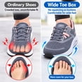 thumbnail image 6 of FefiYo Women's Wide Toe Box Orthotic Walking Shoes Arch Support Plantar Fasciitis Greypink US 8, 6 of 13