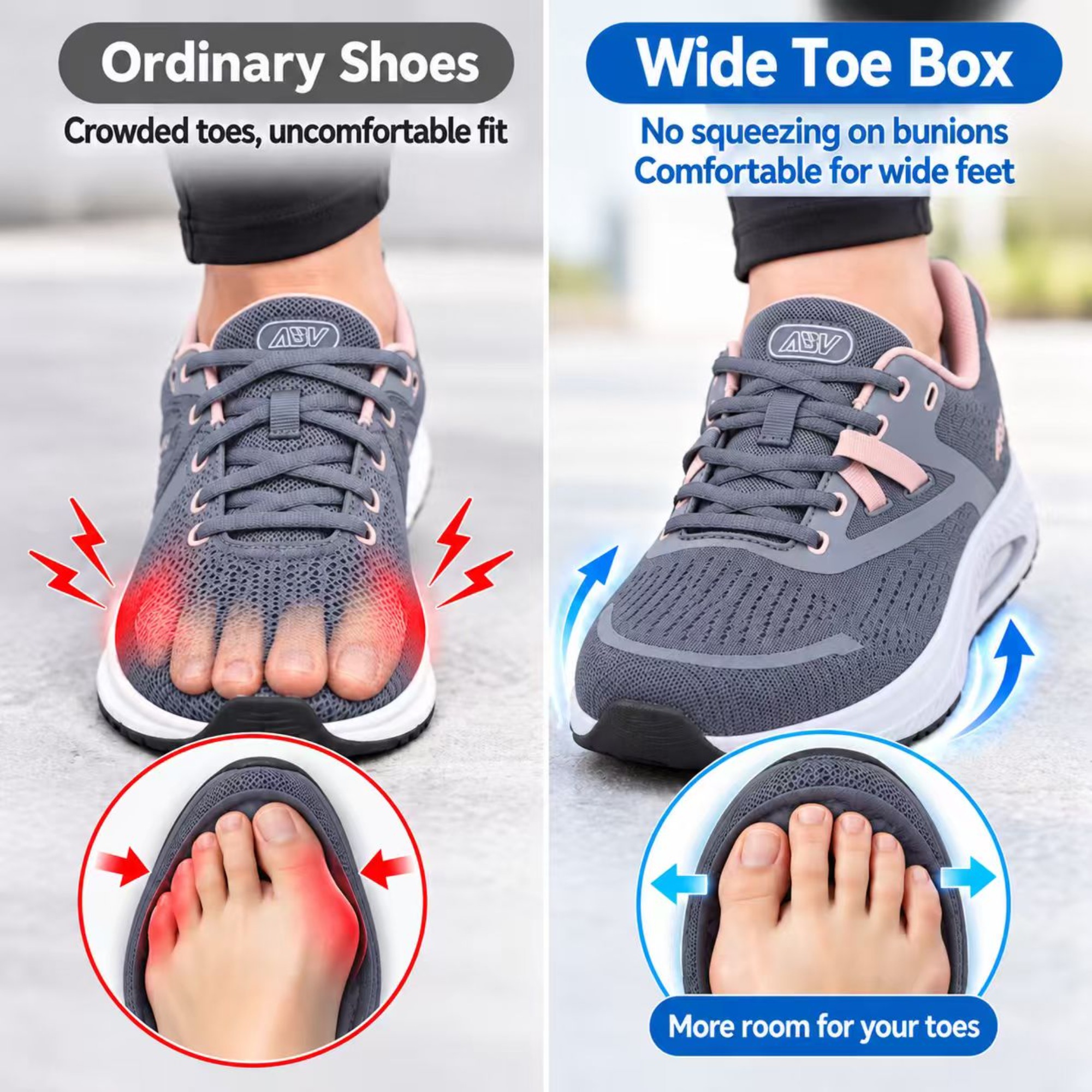 FefiYo Women's Orthotic Walking Shoes, Wide Toe Box photo 5