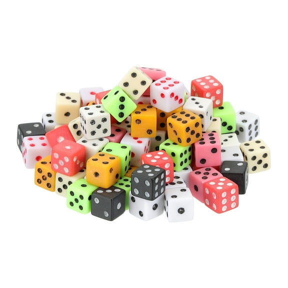 90Pack Mini Dice, 8mm/0.31" Acrylic Tiny Six Side Game Dot Square Dice Bulk for Table Board Game Party Activities, 9 Colors