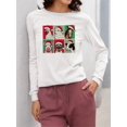 thumbnail image 2 of Farm Animals Xmas - Santa Hat Festive Women's Long Sleeve, 2 of 4