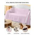 thumbnail image 4 of Pink White Stripe Couch Cover Sofa Covers 3 Cushion Sectional Couch, Modern Minimalist Geometric Striped Washable Sofa Covers Slipcover Sectional Sofa Cover, Furniture Protector 71"x150", 4 of 9