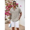 thumbnail image 4 of COOFANDY Men's Button Down Shirts Short Sleeve Casual Shirts Summer Beach Shirts Vacation Wedding Shirts with Pocket, 4 of 4