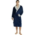 thumbnail image 1 of U2SKIIN Mens Fleece Robe, Plush Collar Shawl Bathrobe Flannel for Mens, 1 of 6