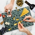 thumbnail image 4 of Moroccan Cutting Board, Historical Heraldic Empire Design Interlace Form Mix of Star Flowers Motifs Print, Decorative Tempered Glass Cutting and Serving Board, Large Size, Grey, by Ambesonne, 4 of 5